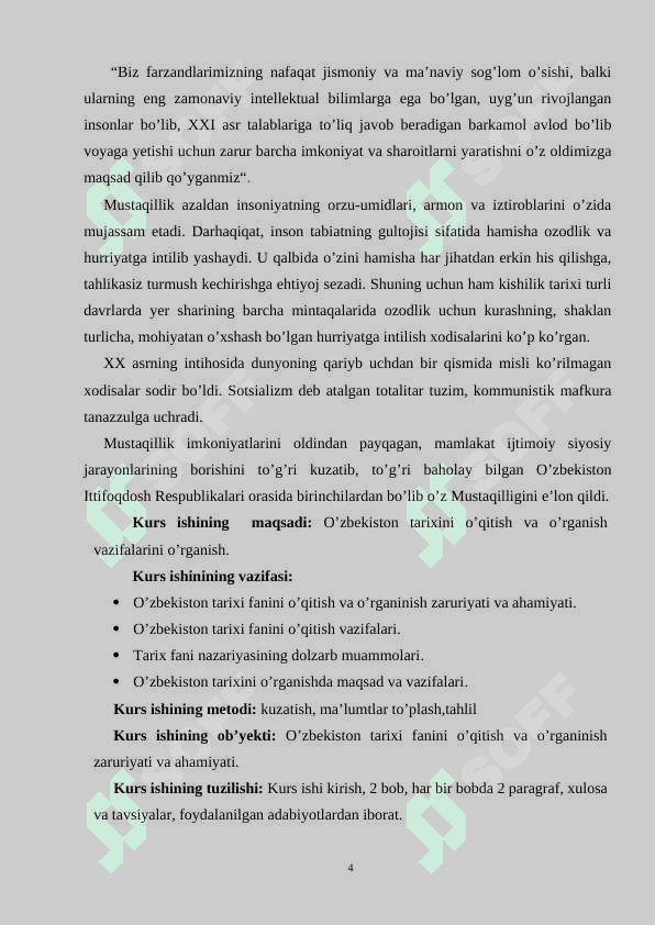 O’ZBEKISTON TARIXINI O’QITISH VA O’RGANISH VAZIFALARI 4