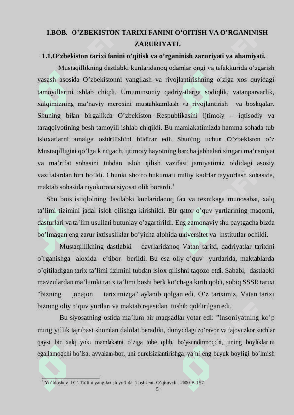 O’ZBEKISTON TARIXINI O’QITISH VA O’RGANISH VAZIFALARI 5
