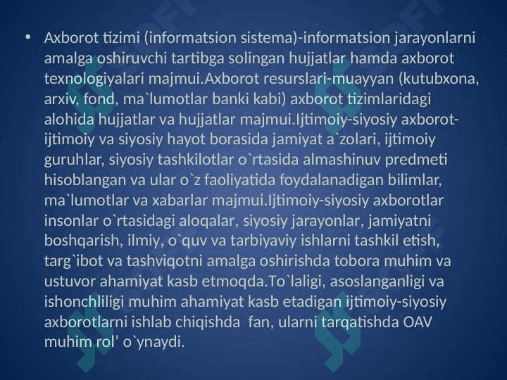 Axborot va jamiyat taraqqiyoti 4