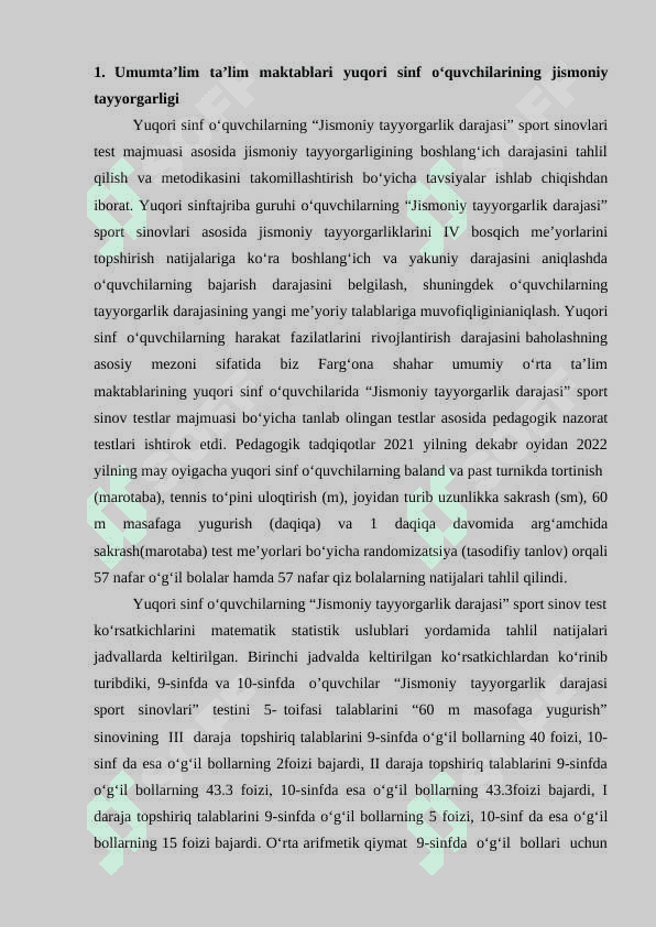 Yuqori sinf  o’quvchilarining jismoniy tarbiyasi 5