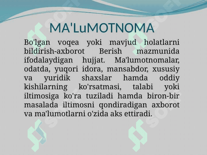 Maʼlumotnoma ,tavsiyanoma va ishonchnoma 3
