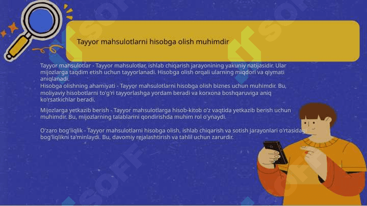 Tayyor mahsulot va uning sotilishini hisobga olish 3