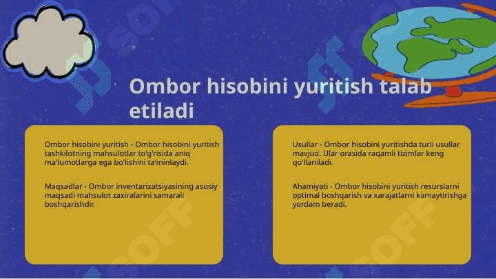 Tayyor mahsulot va uning sotilishini hisobga olish 7