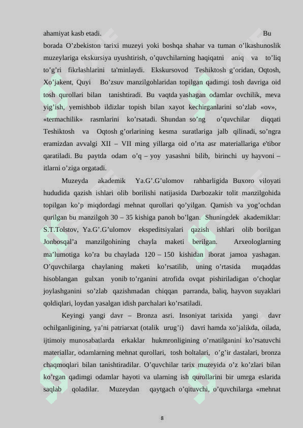 Tarix darslarida tarixiy tasavvur va tushunchalarni shakillantirish 8