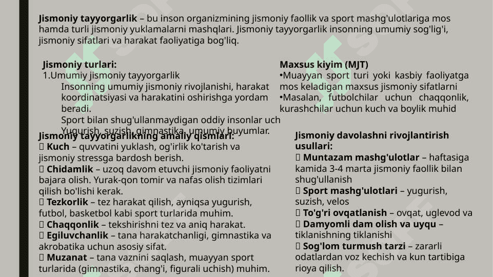 MAKTABGACHA YOSHDAGI BOLALAR JISMONIY TARBIYASINING NAZARIY ASOSLARI. 8