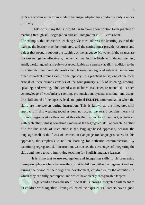 Skill segregation and skill integration in EFL classroom 3