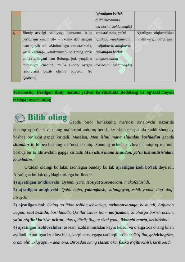 AJRATILGAN BO‘LAKLI GAPLAR 3