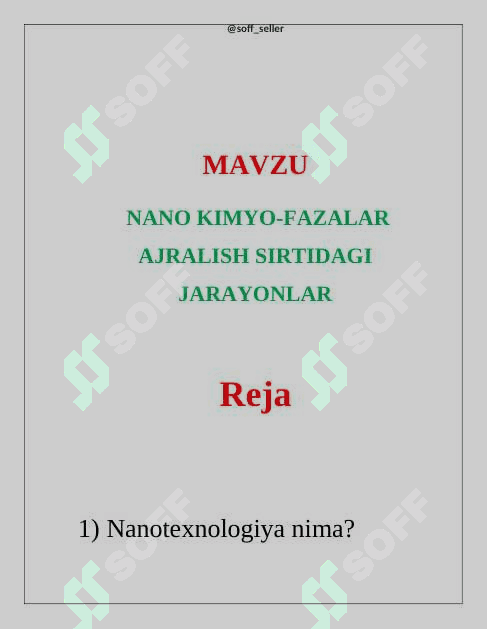 NANO KIMYO-FAZALAR AJRALISH SIRTIDAGI JARAYONLAR 2
