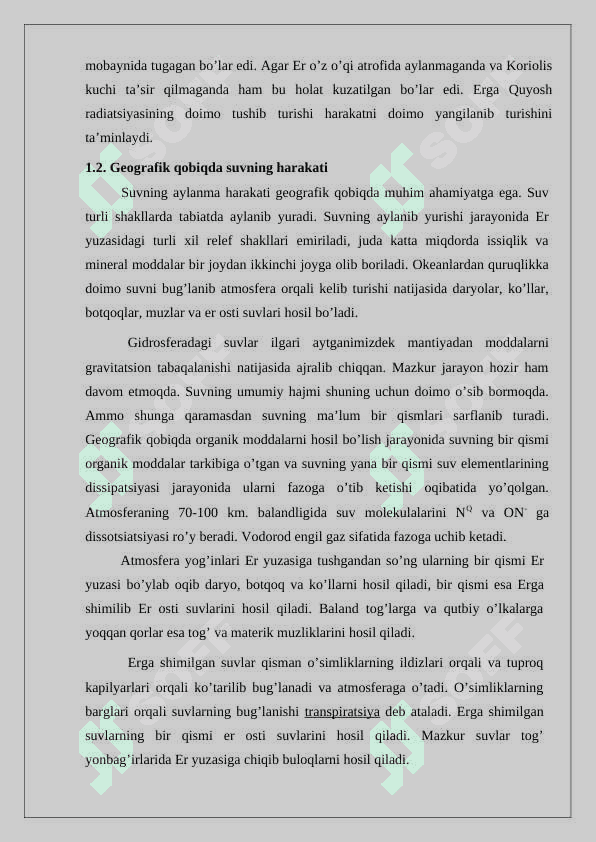 Geografik qobiqdagi harakatlar 8