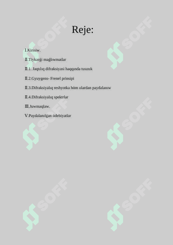 Difraksialıq   reshyotka  hάm onıń islew prinsipi 2