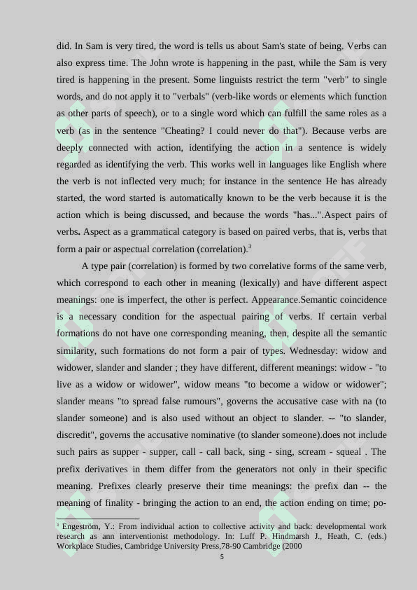 THE VERB AND ITS GRAMMATICAL CATEGORIES 5