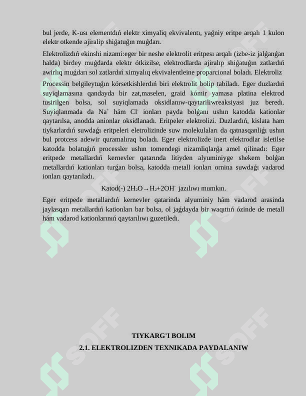 ELEKTROLIZDEN TEXNIKADA PAYDALANIW. GALVANIK ELEMENTLER HÀM AKKUMLYATORLAR 4