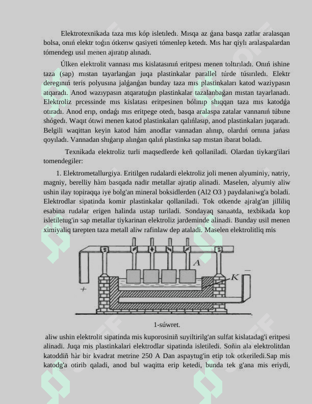 ELEKTROLIZDEN TEXNIKADA PAYDALANIW. GALVANIK ELEMENTLER HÀM AKKUMLYATORLAR 5
