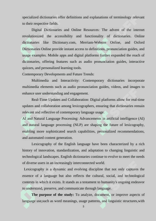Lexicography of the English language. English dictionary and their development 5