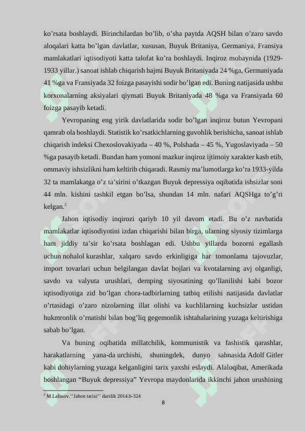 1929–1933-YILLARDAGI JAHON IQTISODIY INQIROZI 8