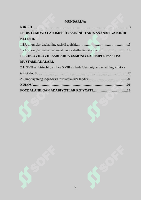 XVII–XVIII ASRLARDA USMONLI TURKLAR IMPERIYASI 2