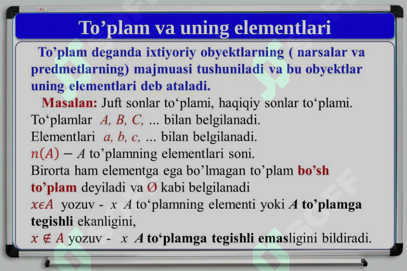 To‘plamlar ustida amallar 2