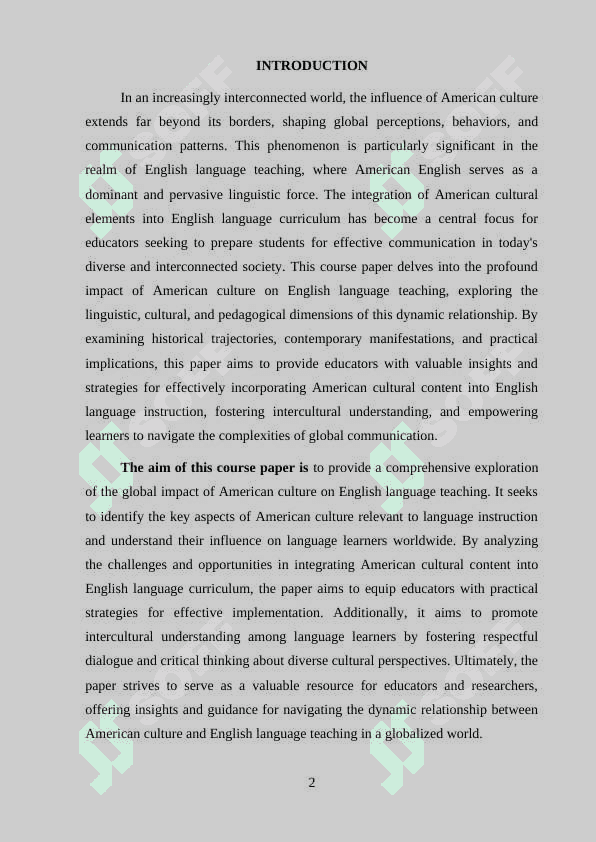 THE INFLUENCE OF AMERICAN CULTURE ON ENGLISH LANGUAGE TEACHING 2