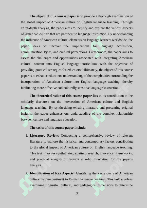 THE INFLUENCE OF AMERICAN CULTURE ON ENGLISH LANGUAGE TEACHING 3