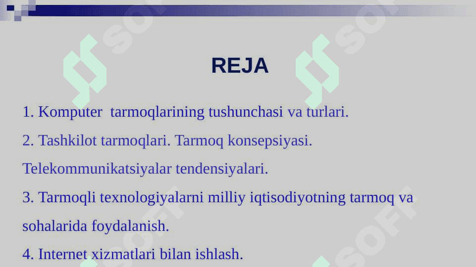 TELEKOMMUNIKATSIYA TARMOQLAR 2