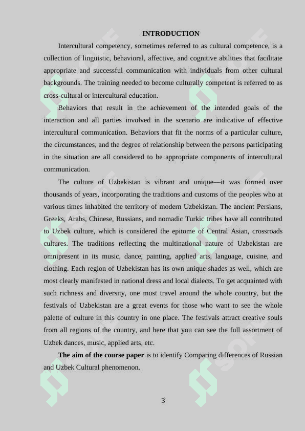 Comparing differences of Russian and Uzbek Cultural phenomenon. 3