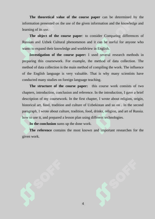 Comparing differences of Russian and Uzbek Cultural phenomenon. 4