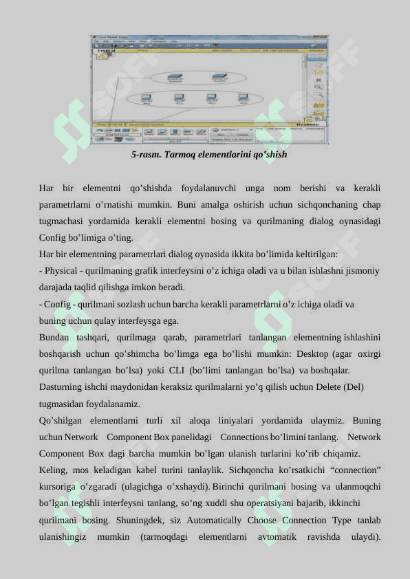 Cisco Packet Tracer dasturiga kirish, yuklash va o’rnatish, foydalanuvchi interfeysi bilan ishlash 4