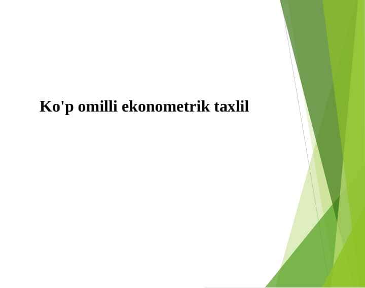 Ko'p omilli ekonometrik taxlil