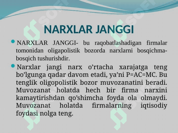 : Oligopoliya va monopolostik raqobat 5