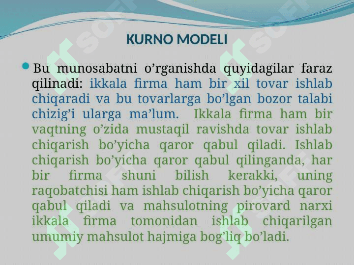 : Oligopoliya va monopolostik raqobat 7