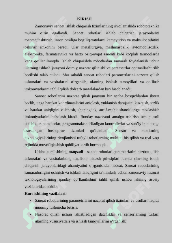 Sanoat roboti parametrlarini nazorat qilish uskunalari va vositalari. 3