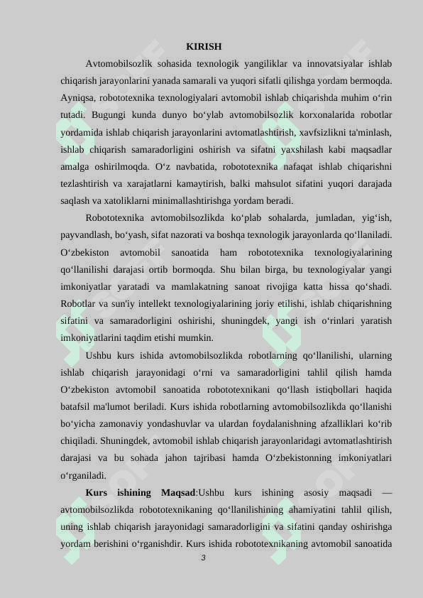 Avtomobilsozlikda robotlarning qo’llanilishi 3