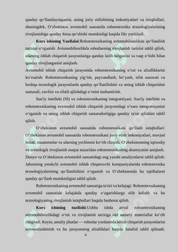 Avtomobilsozlikda robotlarning qo’llanilishi 4