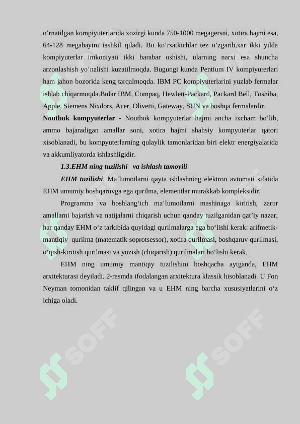 KOMPYUTER ISHLASHINING FIZIK VA MANTIQIY PRINSIPLARI 8
