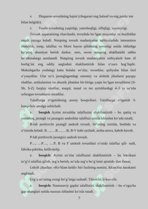 Savod o’rgatish darslarida o’quvchilarning ongli o’qishga o’rgatish 7