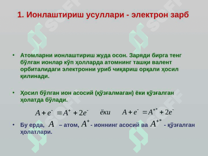 Масс спектрометрия усуллари 6