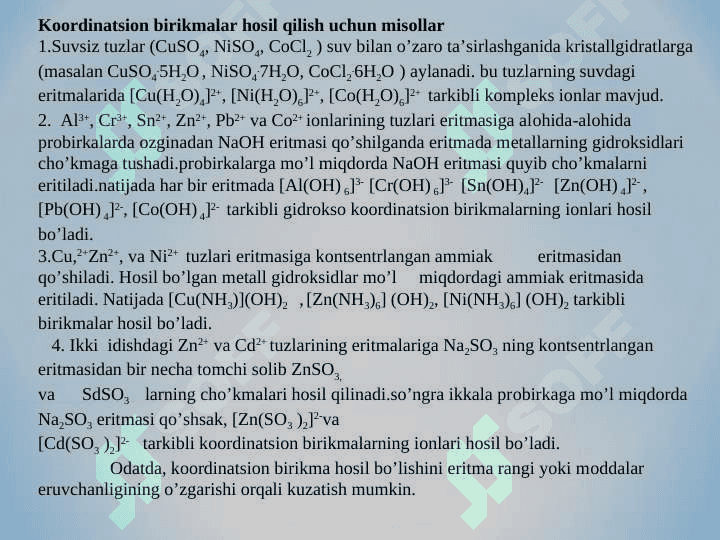 Kompleks birikmalarda kimyoviy bog‘lanish tabiati 3