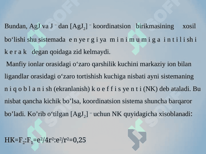Kompleks birikmalarda kimyoviy bog‘lanish tabiati 7