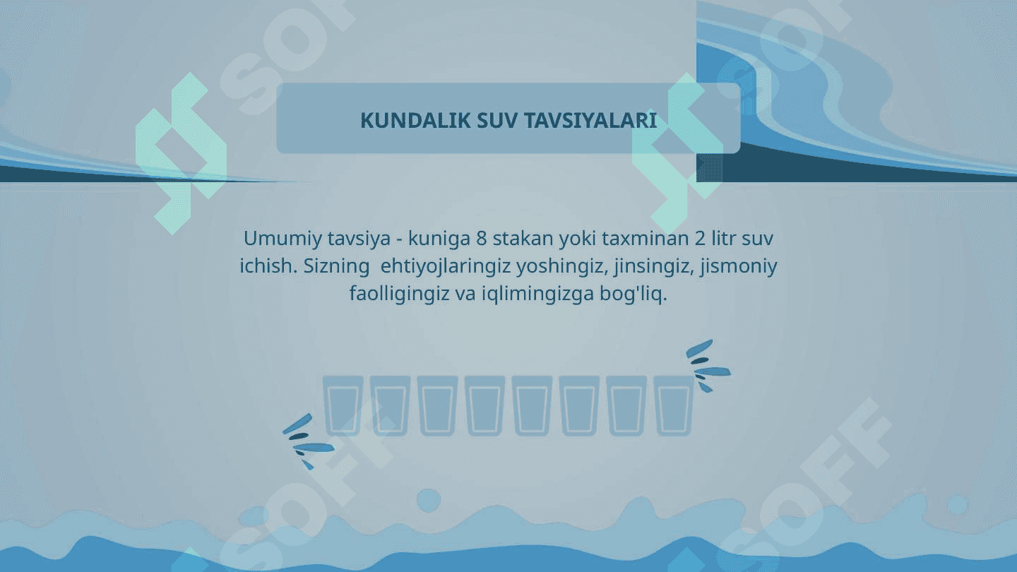 Suvning inson hayotidagi o’rni 3