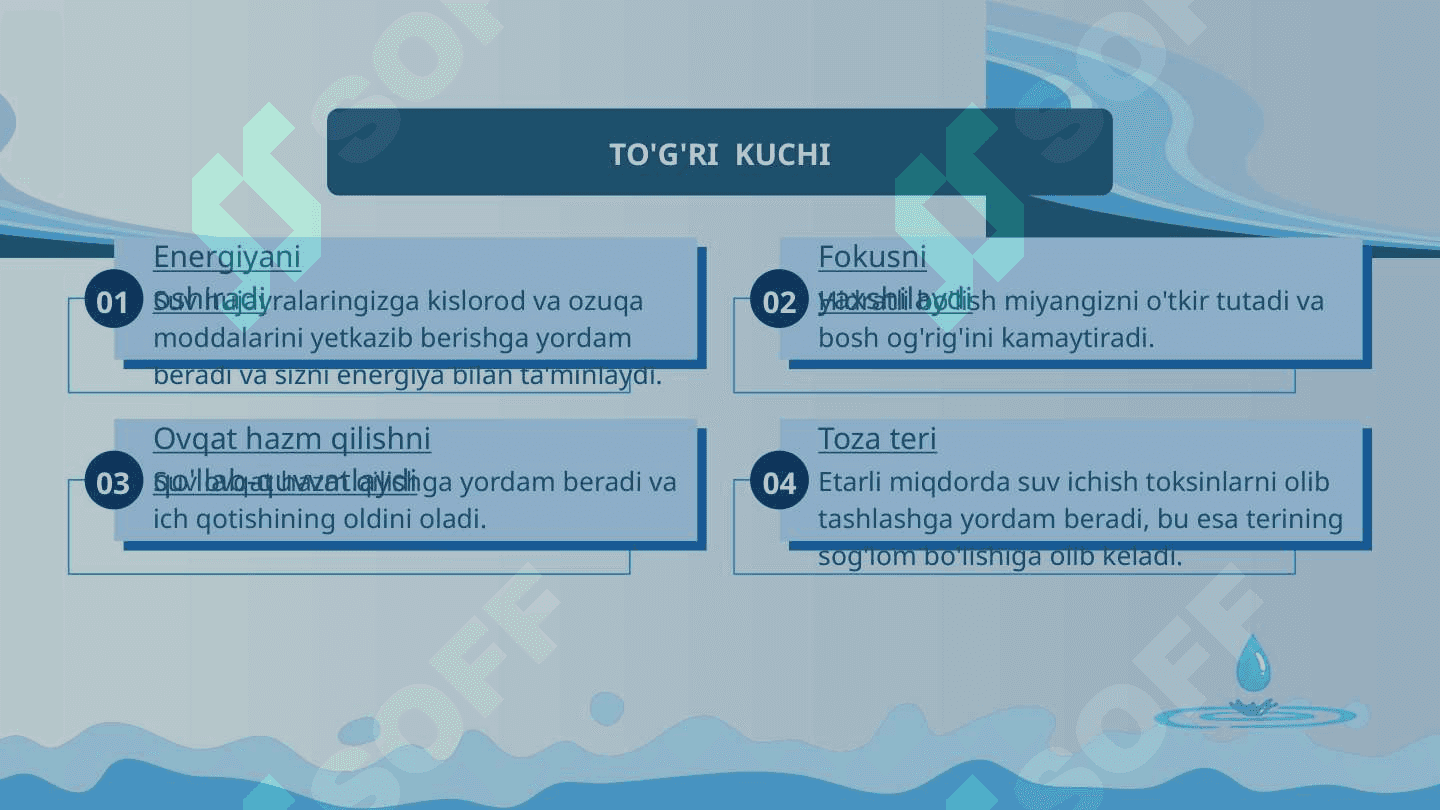 Suvning inson hayotidagi o’rni 4