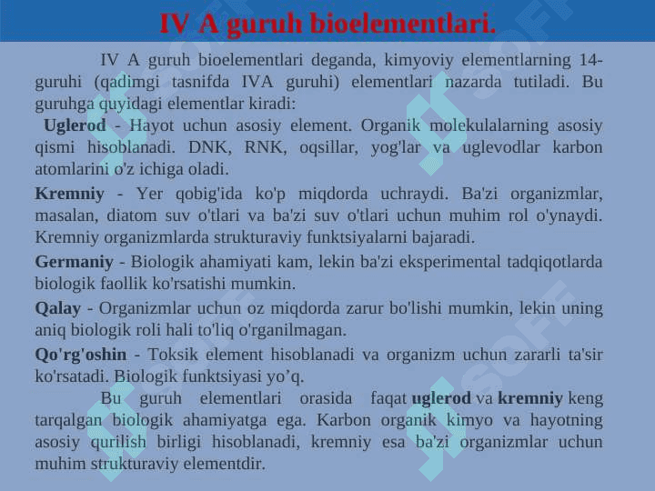IV Aguruh bioelementlari 3
