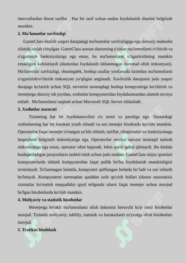 Sindey, GameClass dasturi va imkoniyatlari 3