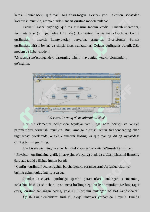Cisco Packet Tracer dasturiga kirish, yuklash va o’rnatish, foydalanuvchi interfeysi bilan ishlash. 4