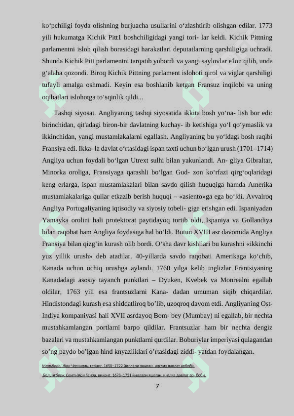 ANGLIYADA SANOAT TO’NTARISHI VA UNING OQIBATLARI 7