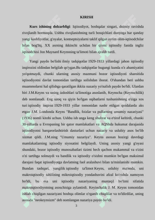 Keynsning makroiqtisodiy muvozanat modeli 3