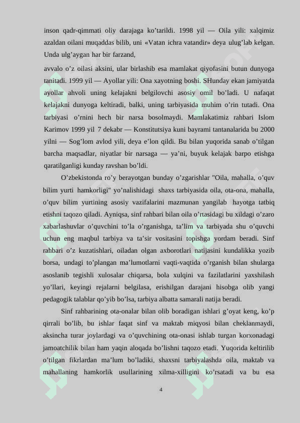 SINIF RAHBARNING  OTA-ONALAR BILAN HAMKORLIKDAGI  FAOLIYATINI  TASHKIL ETISH METODIKASI 4