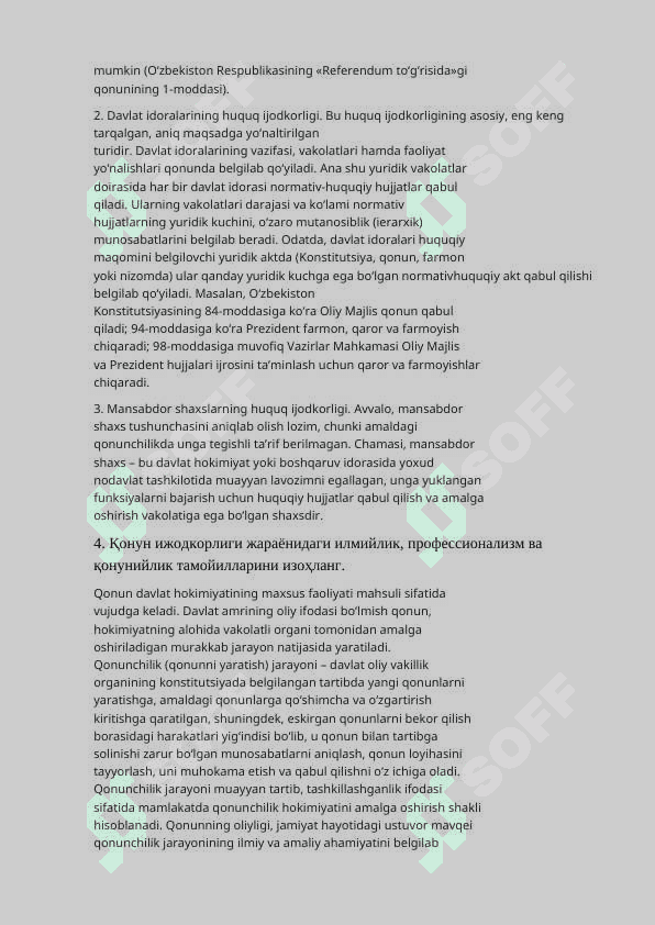 Davlat va huquq nazariyasi fanidan savollarga javoblar 2