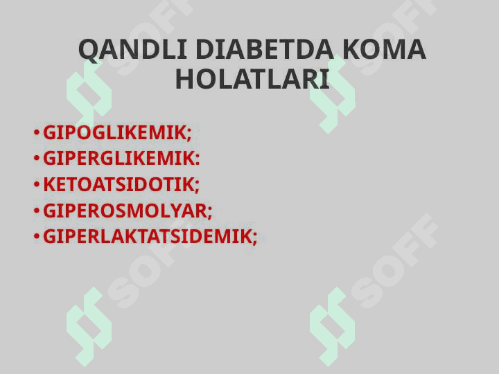 Diabetik komalar haqida 2