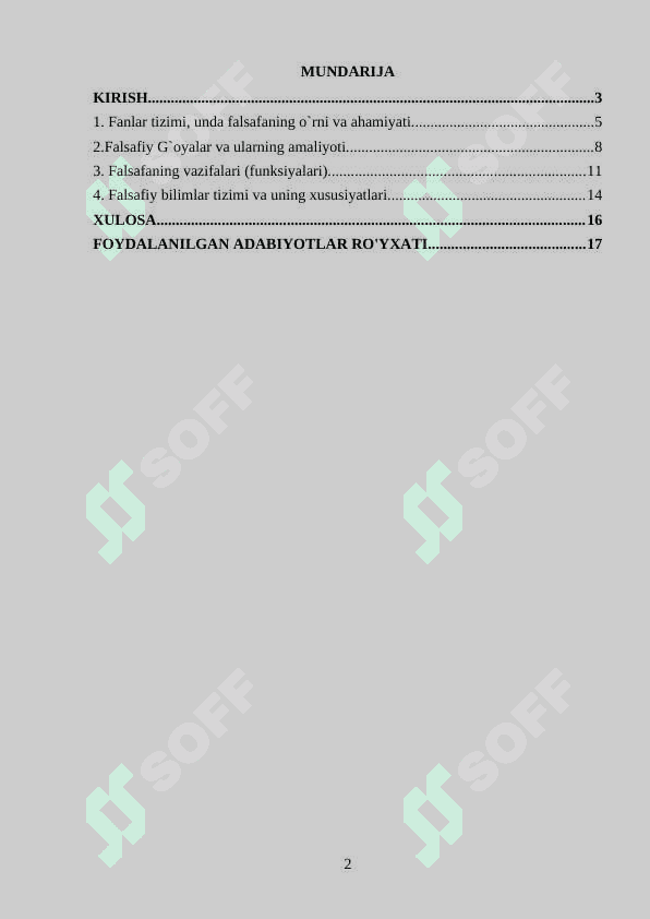 Falsafa fanining mohiyati va yo'nalishlari 2