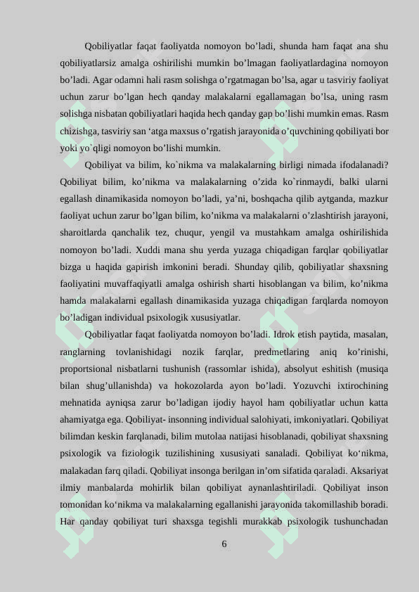 Kurs ishi: Qobiliyatlar 6